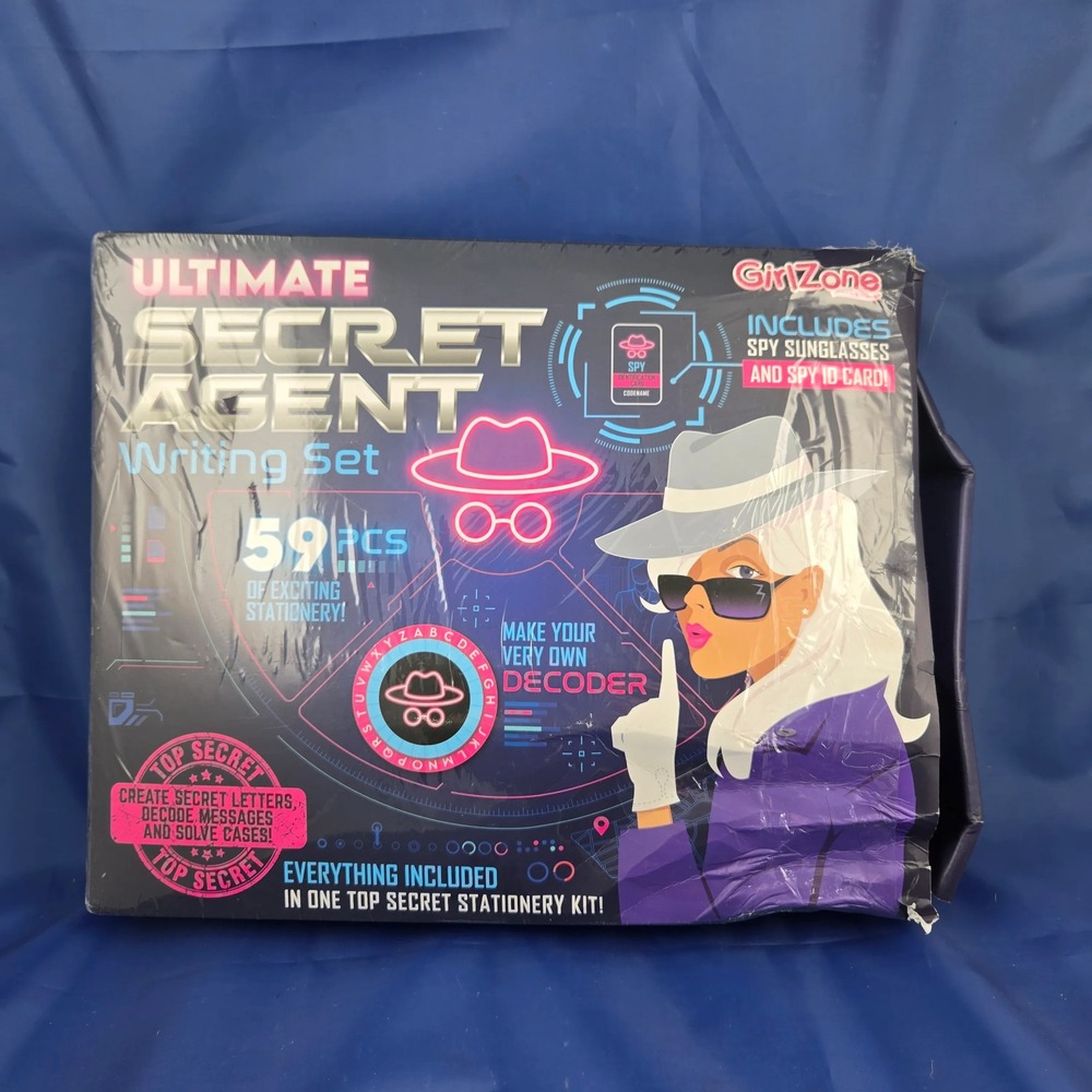 GirlZone Ultimate Secret Agent Writing Set 59 Pieces NIB‎ Damaged Box